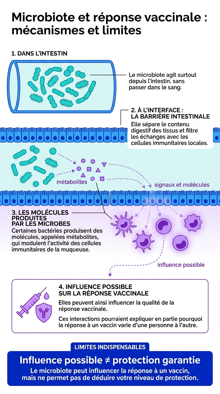 Microbiote et réponse vaccinale : mécanismes et limites