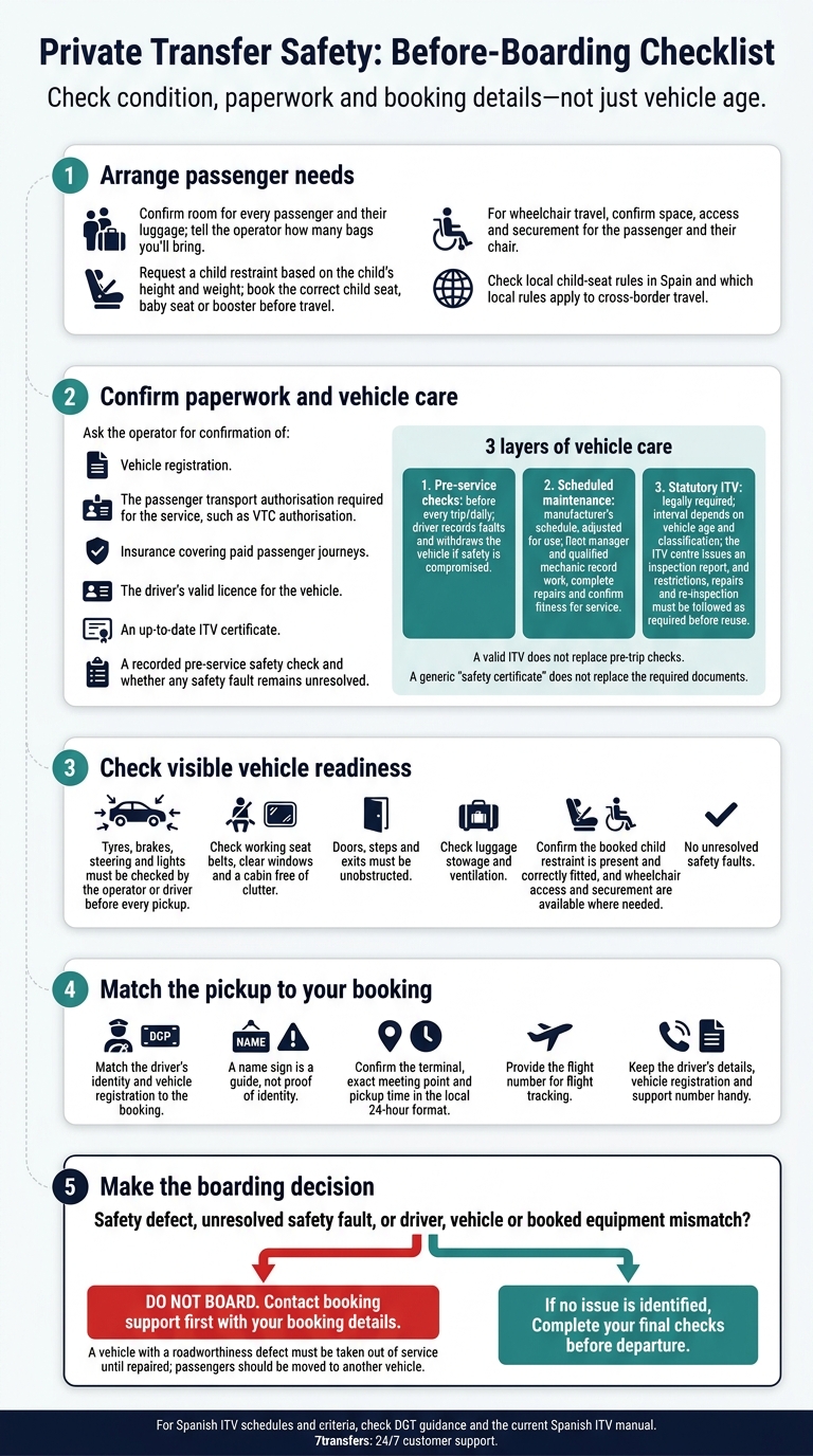 Private Transfer Safety: Before-Boarding Checklist