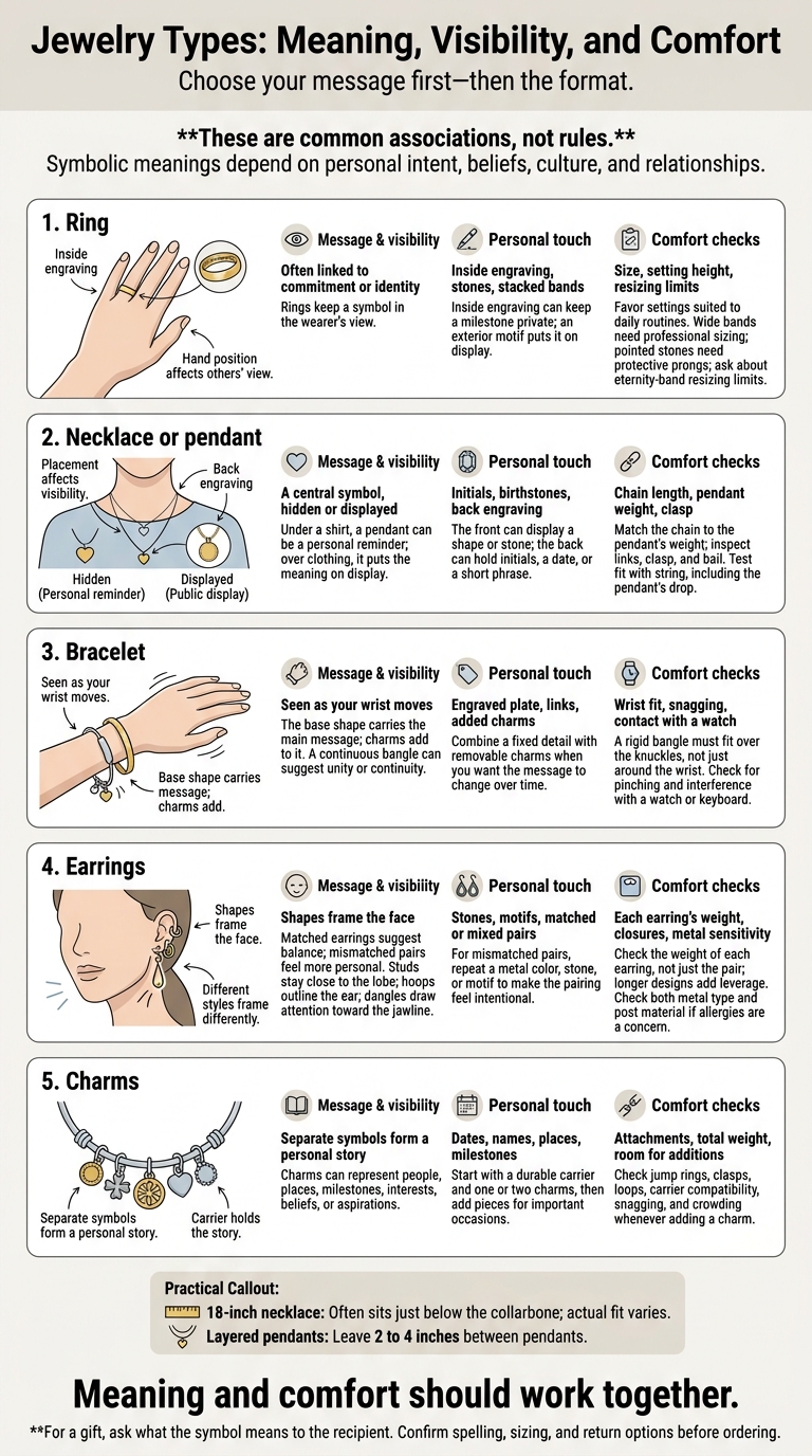 Jewelry Types: Meaning, Visibility, and Comfort