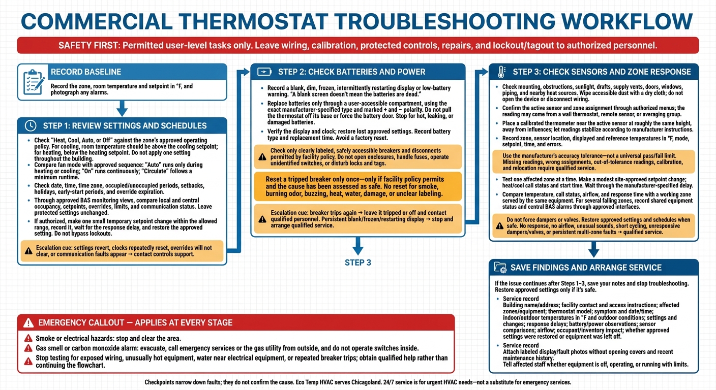 Commercial Thermostat Troubleshooting Checklist