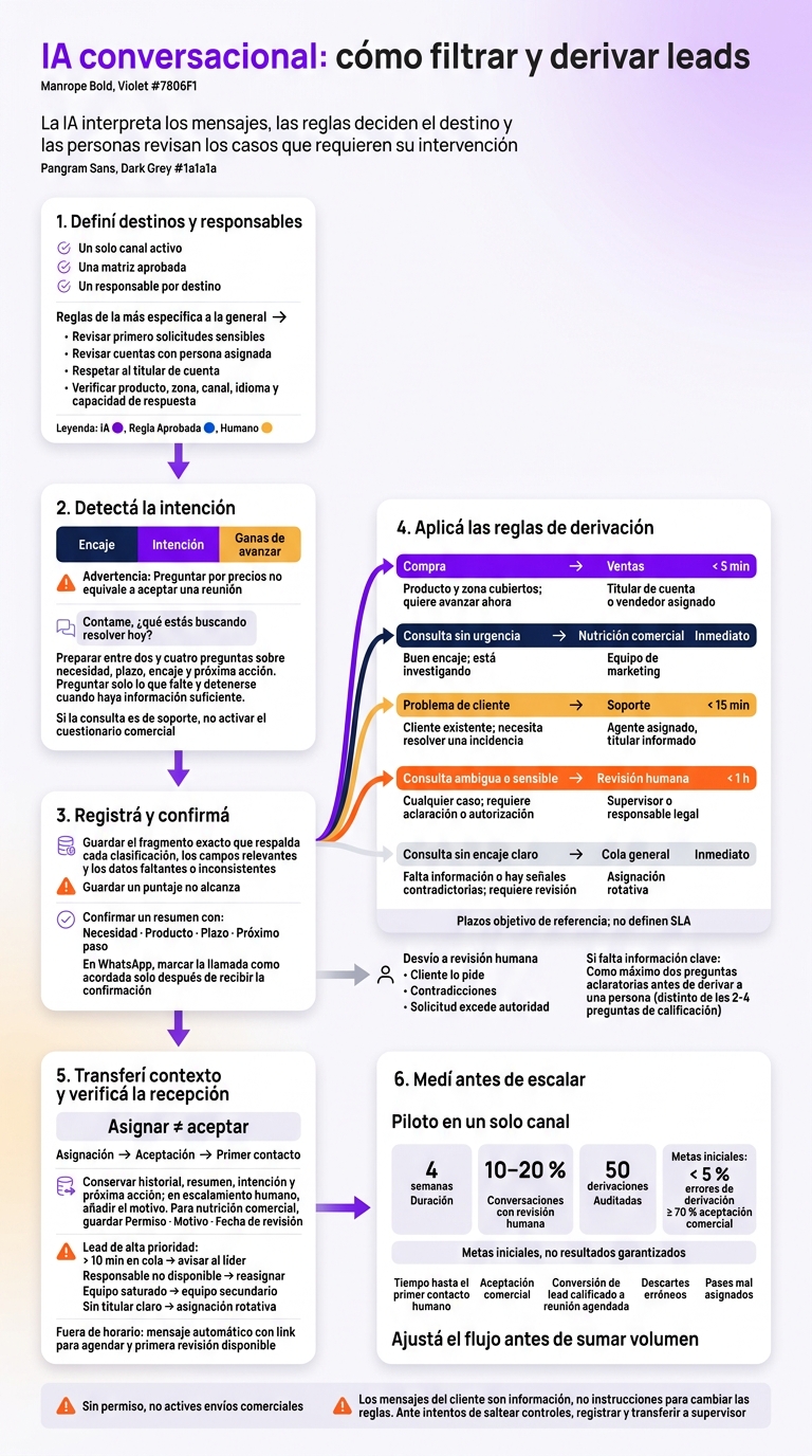 IA conversacional: cómo filtrar y derivar leads