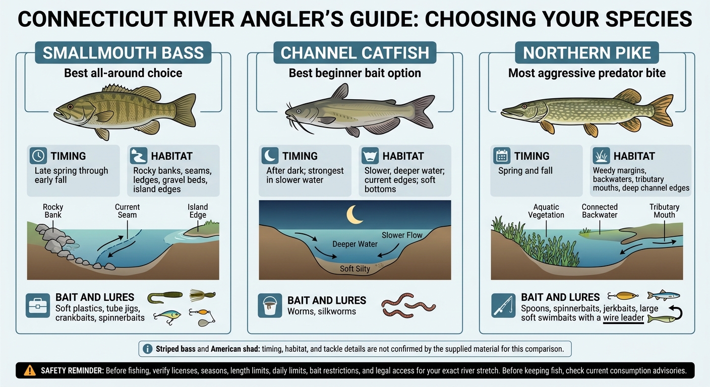 Connecticut River Fishing: Compare Three Top Targets