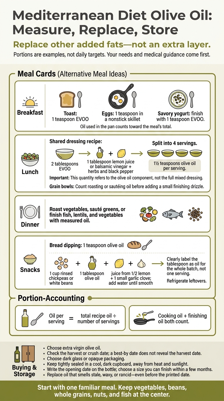 Mediterranean Diet Olive Oil: Measure, Replace, Store