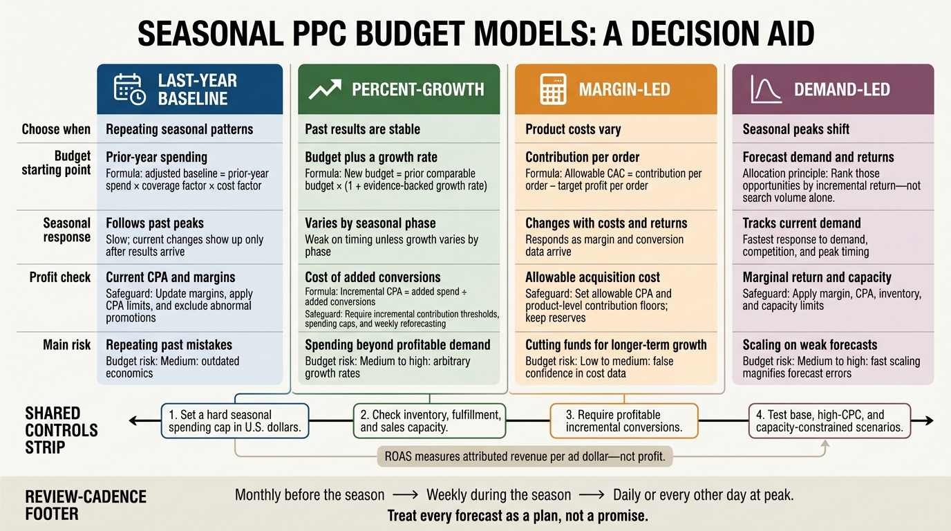 Seasonal PPC Budget Models Compared