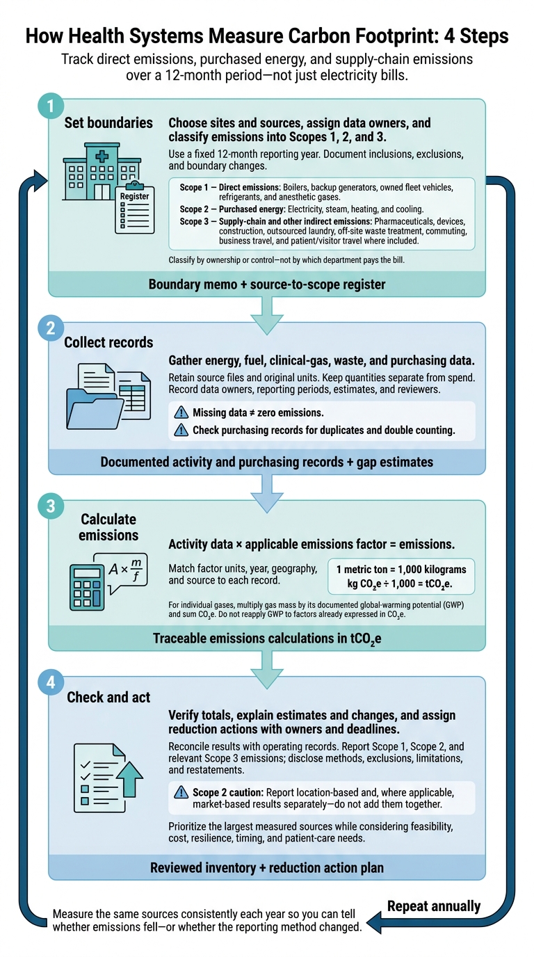 How Health Systems Measure Carbon Footprint: 4 Steps