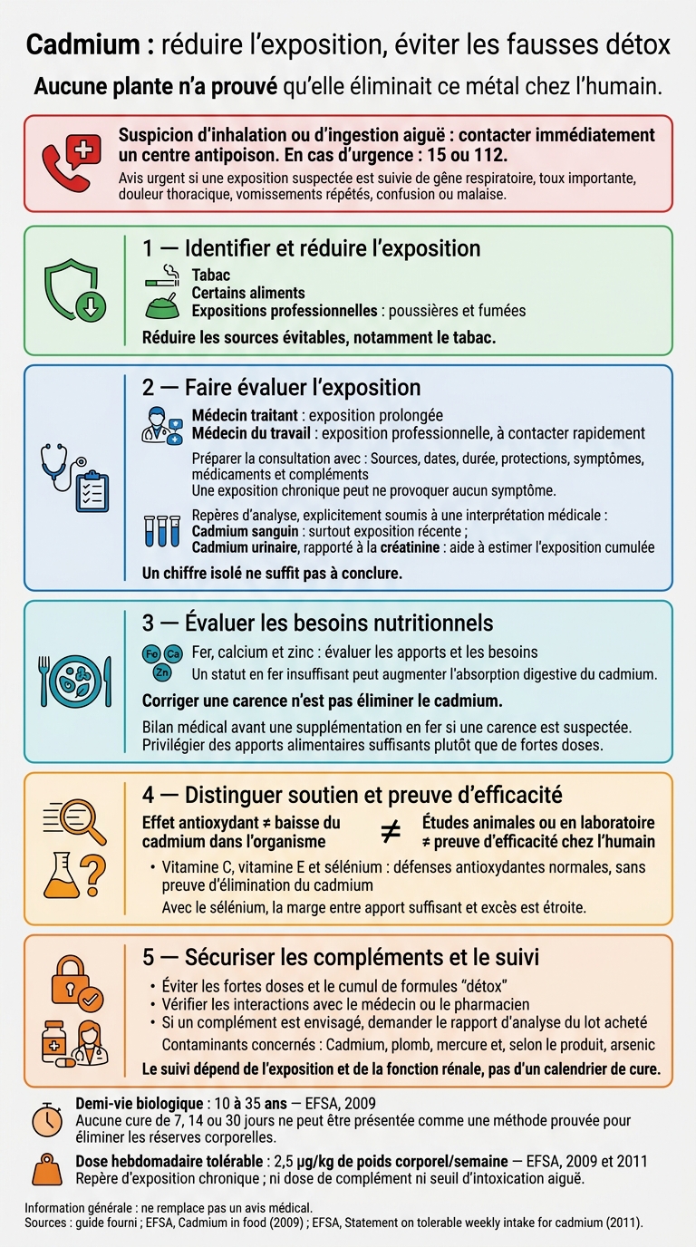 Cadmium : réduire l’exposition, éviter les fausses détox