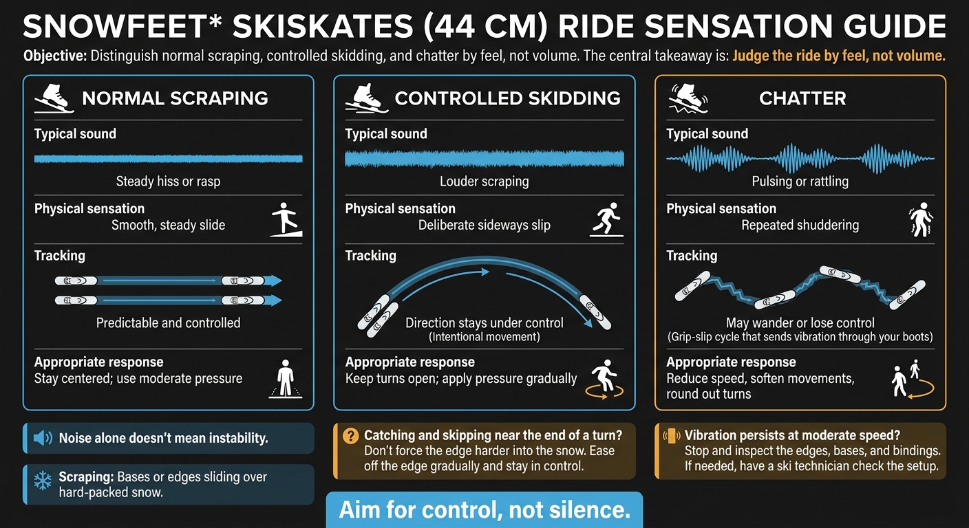 Skiskates on Hard Snow: Scraping vs. Chatter