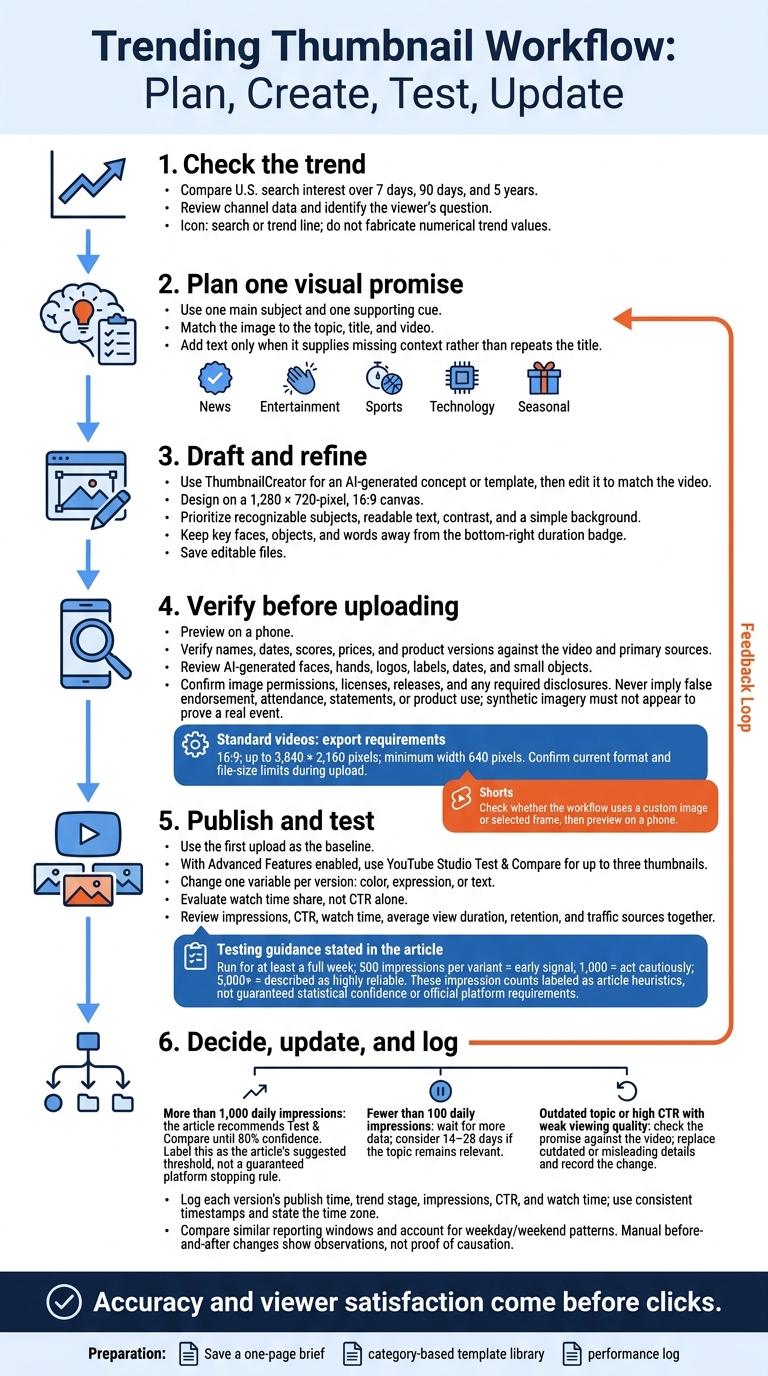 Trending Thumbnail Workflow: Plan, Create, Test, Update