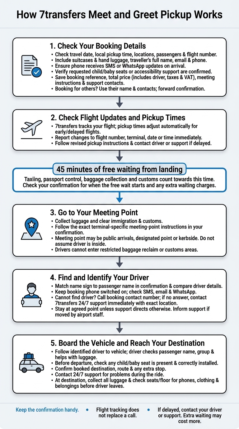 How 7transfers Meet and Greet Pickup Works
