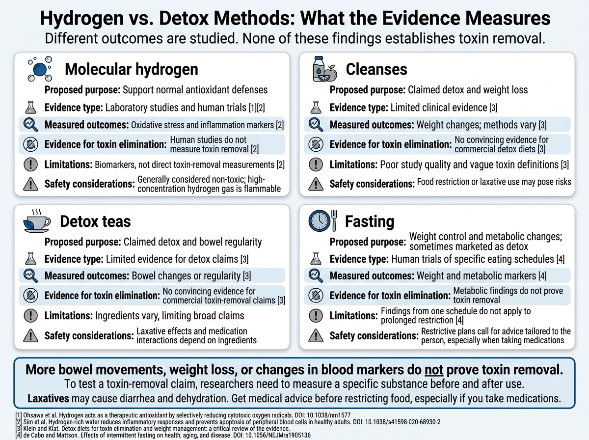 Hydrogen vs. Detox Methods: What the Evidence Measures