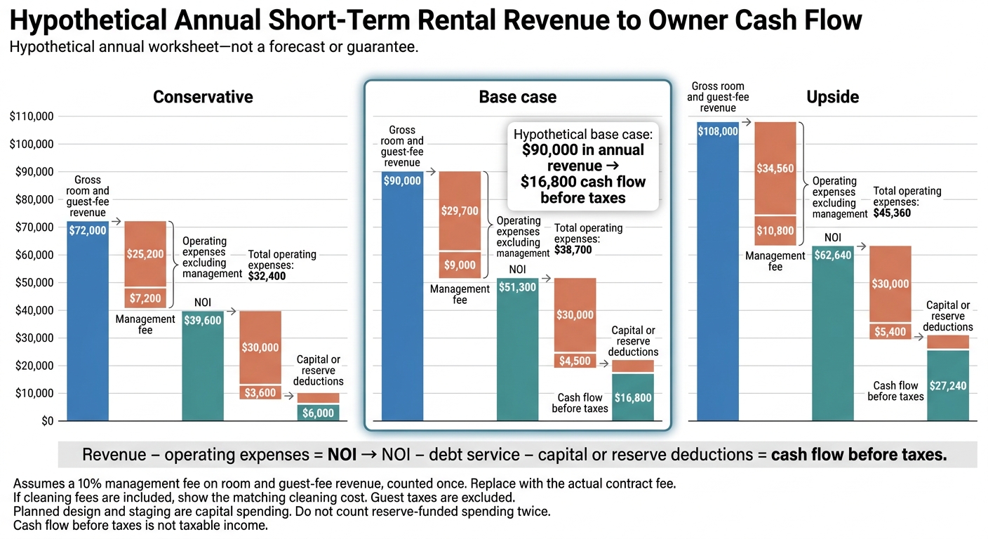 Short-Term Rental Revenue vs. Owner Cash Flow