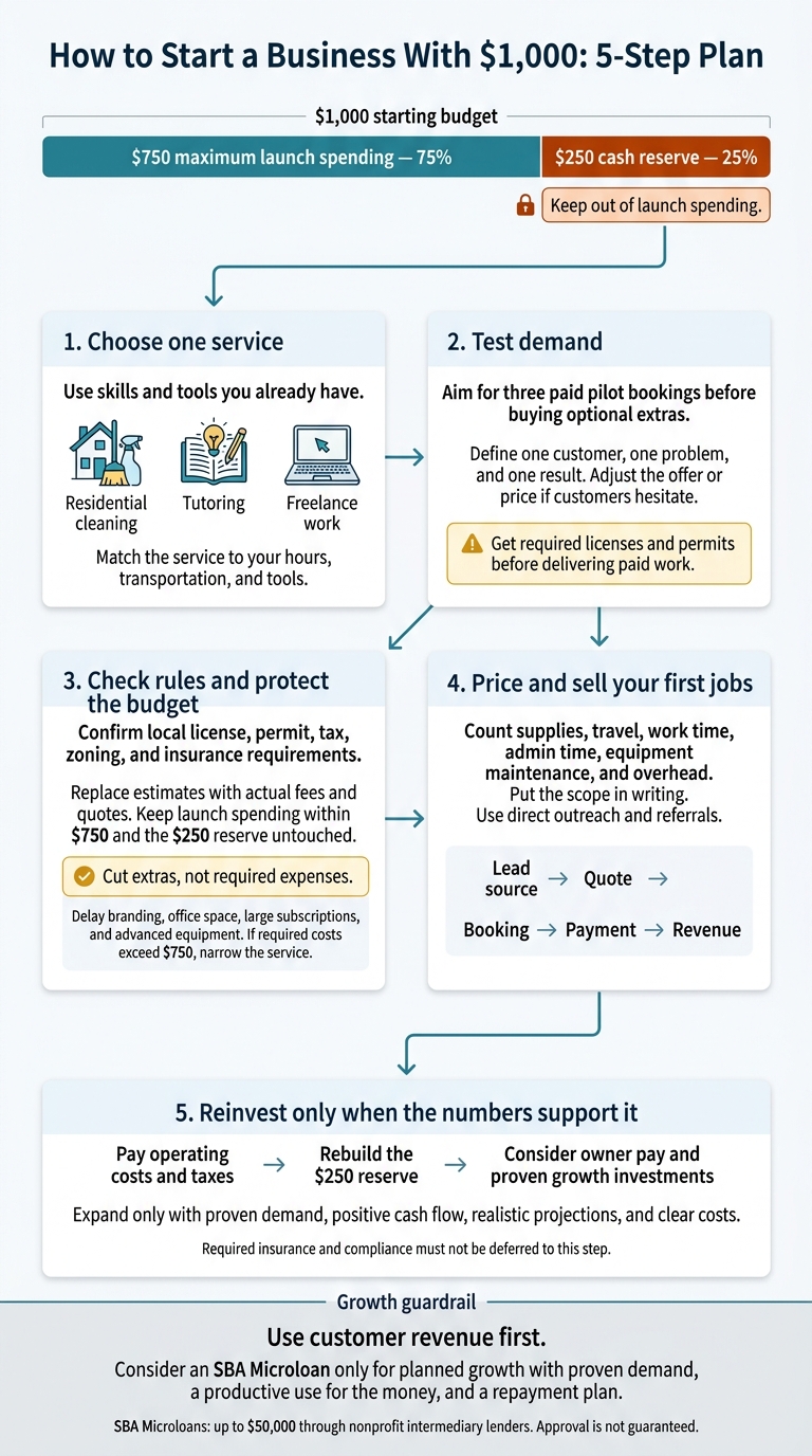 How to Start a Business With $1,000: 5-Step Plan