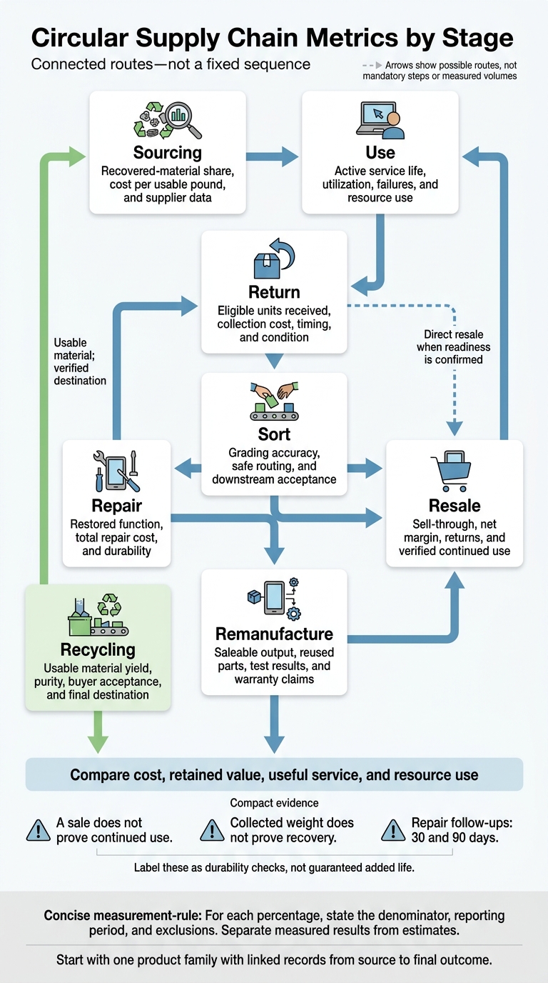 Circular Supply Chain Metrics by Stage