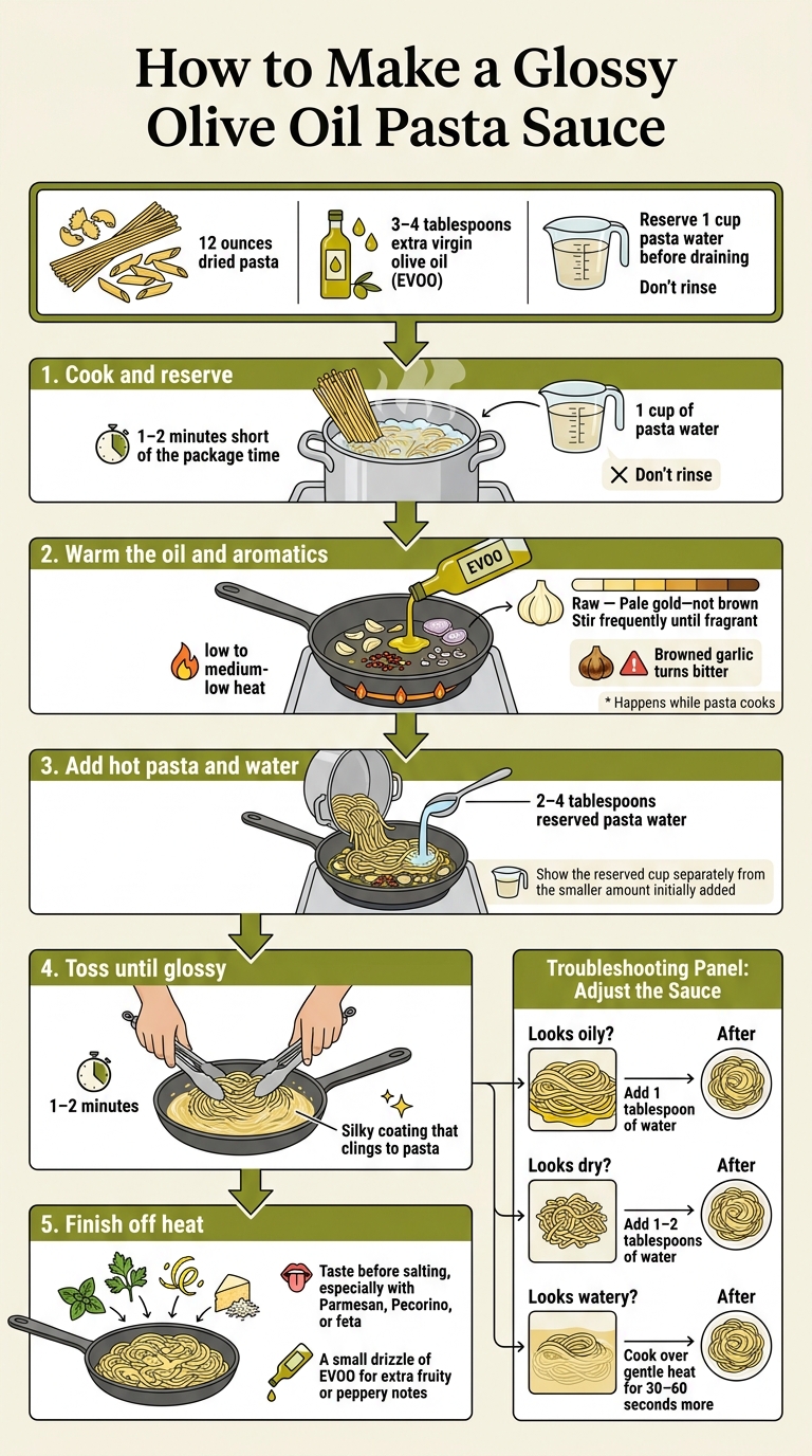 How to Make a Glossy Olive Oil Pasta Sauce