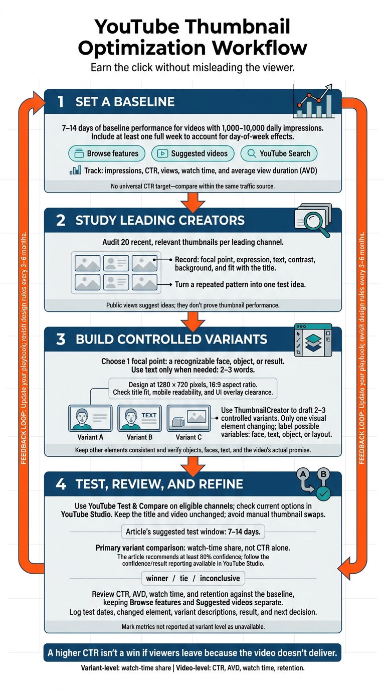 YouTube Thumbnail Optimization Workflow