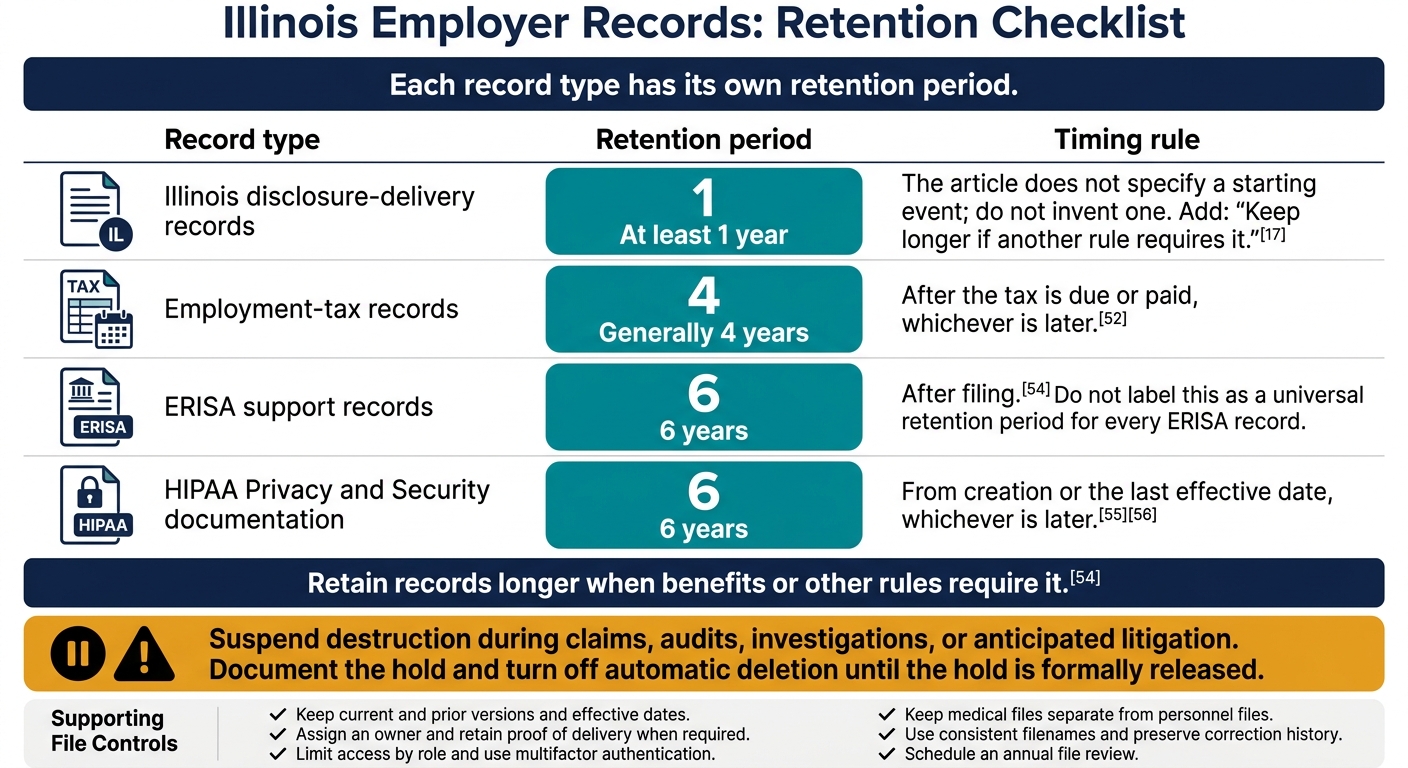 Illinois Employer Records: Retention Checklist