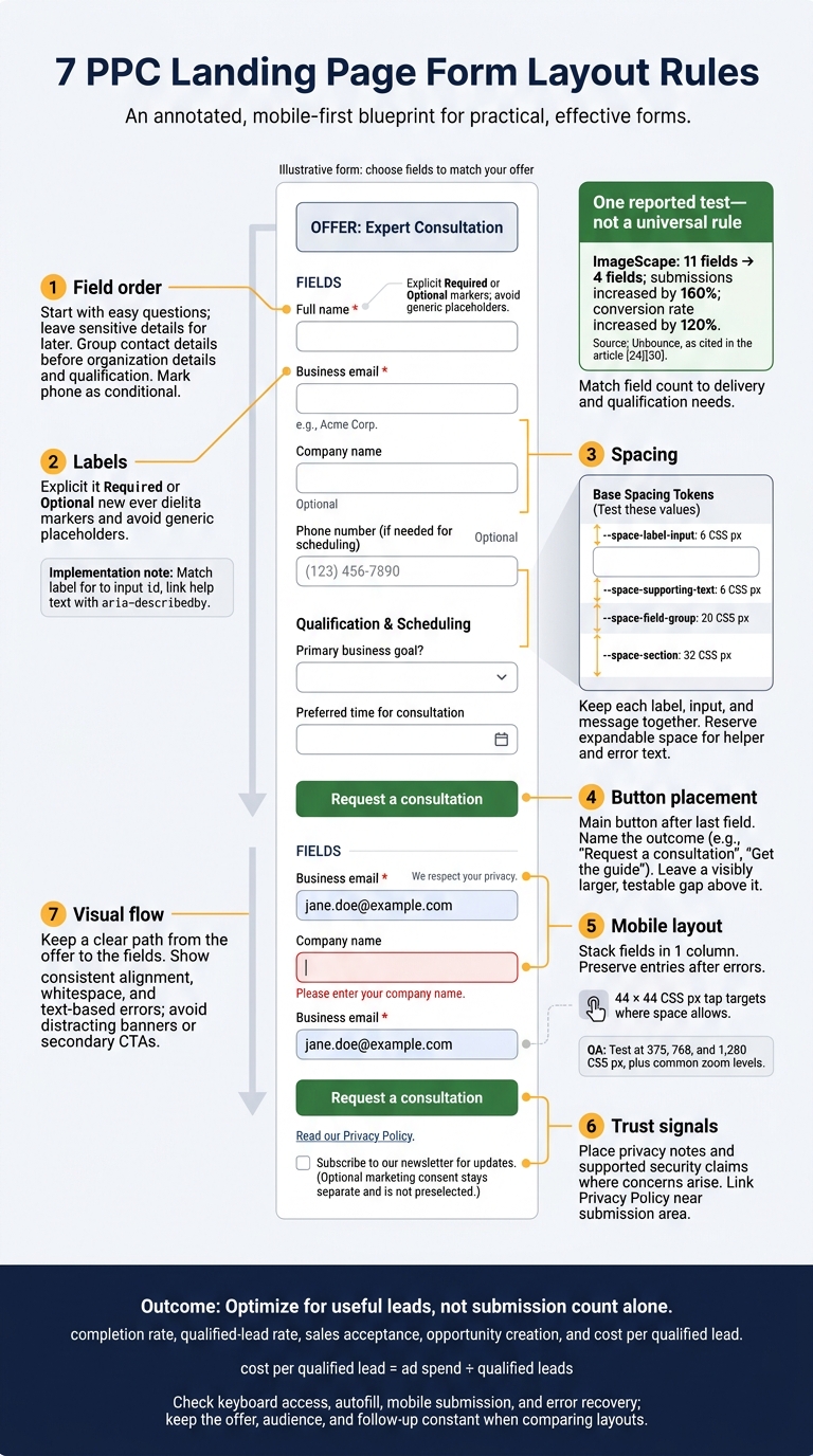 7 PPC Landing Page Form Layout Rules