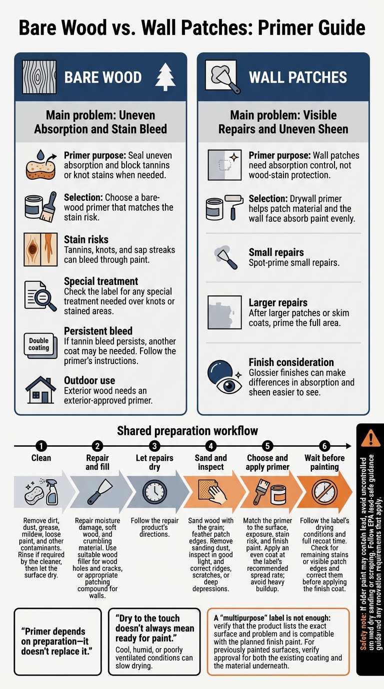 Bare Wood vs. Wall Patches: Primer Guide