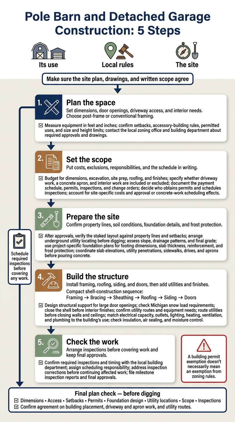 Pole Barn and Detached Garage Construction: 5 Steps