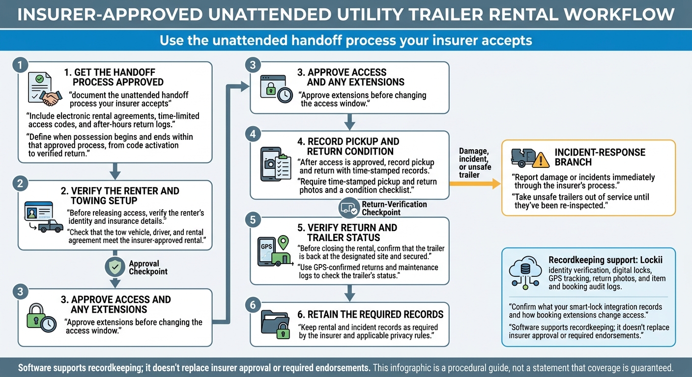 Utility Trailer Insurance: Unattended Rental Workflow