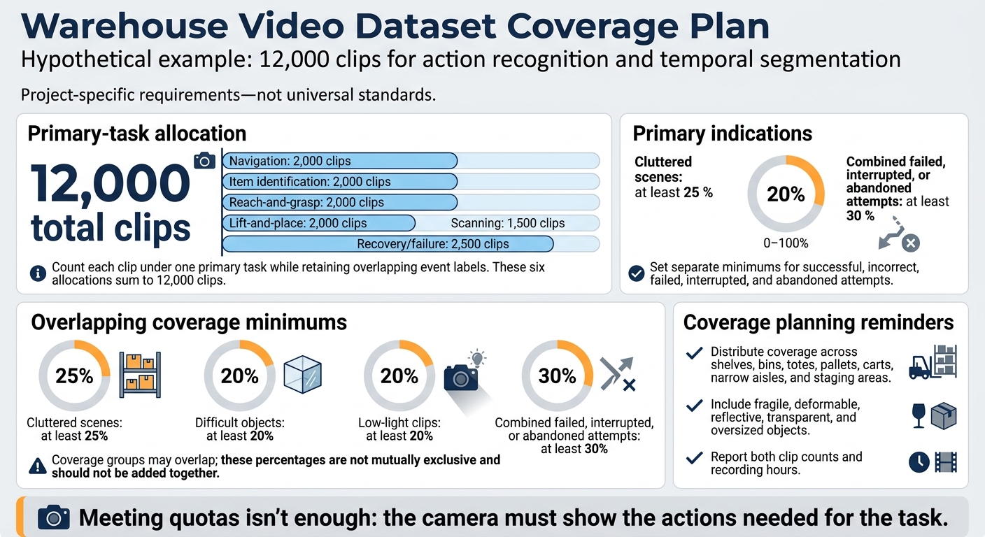 Warehouse Video Dataset Coverage Plan