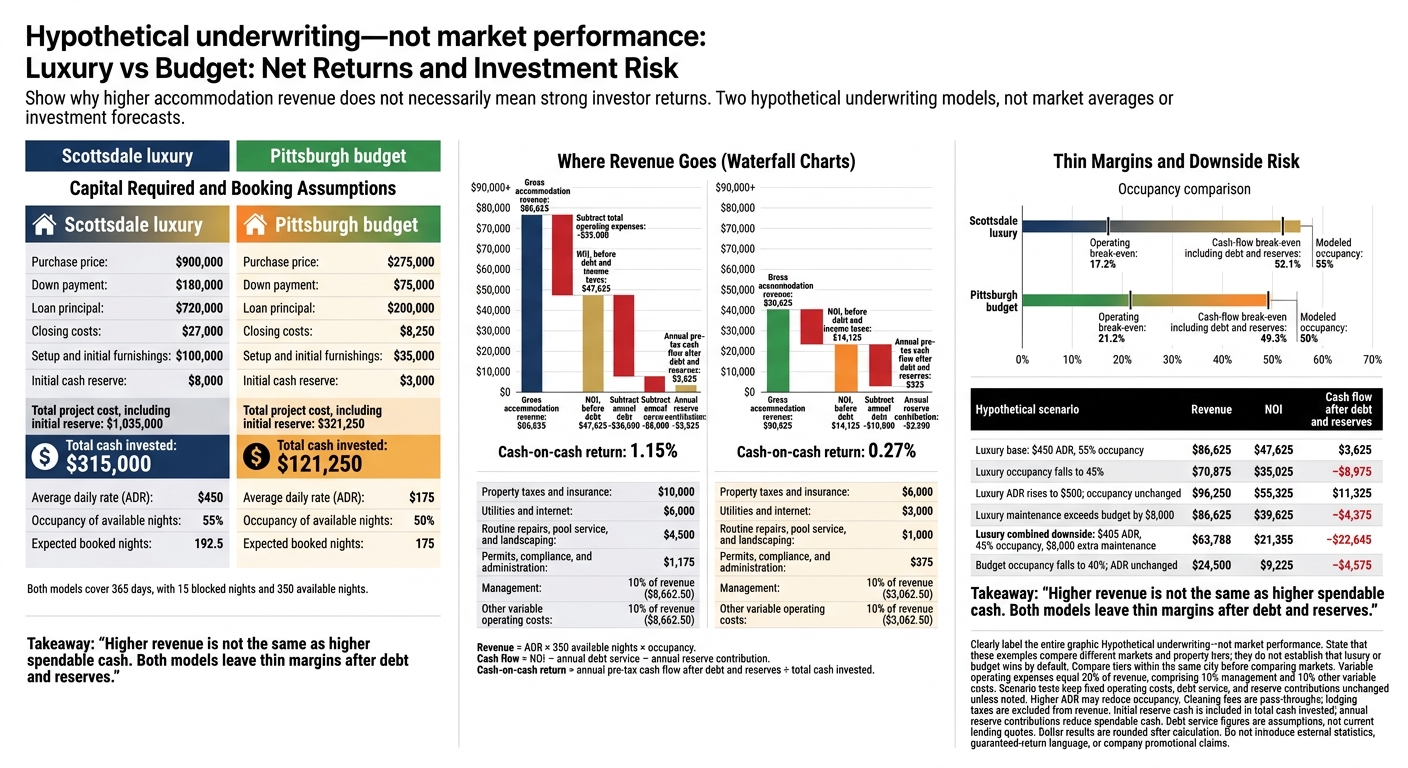 Luxury vs Budget Airbnb: Revenue to Real Returns