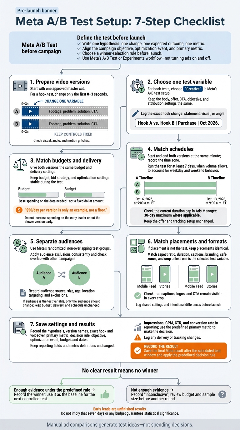 Meta A/B Test Setup: 7-Step Checklist