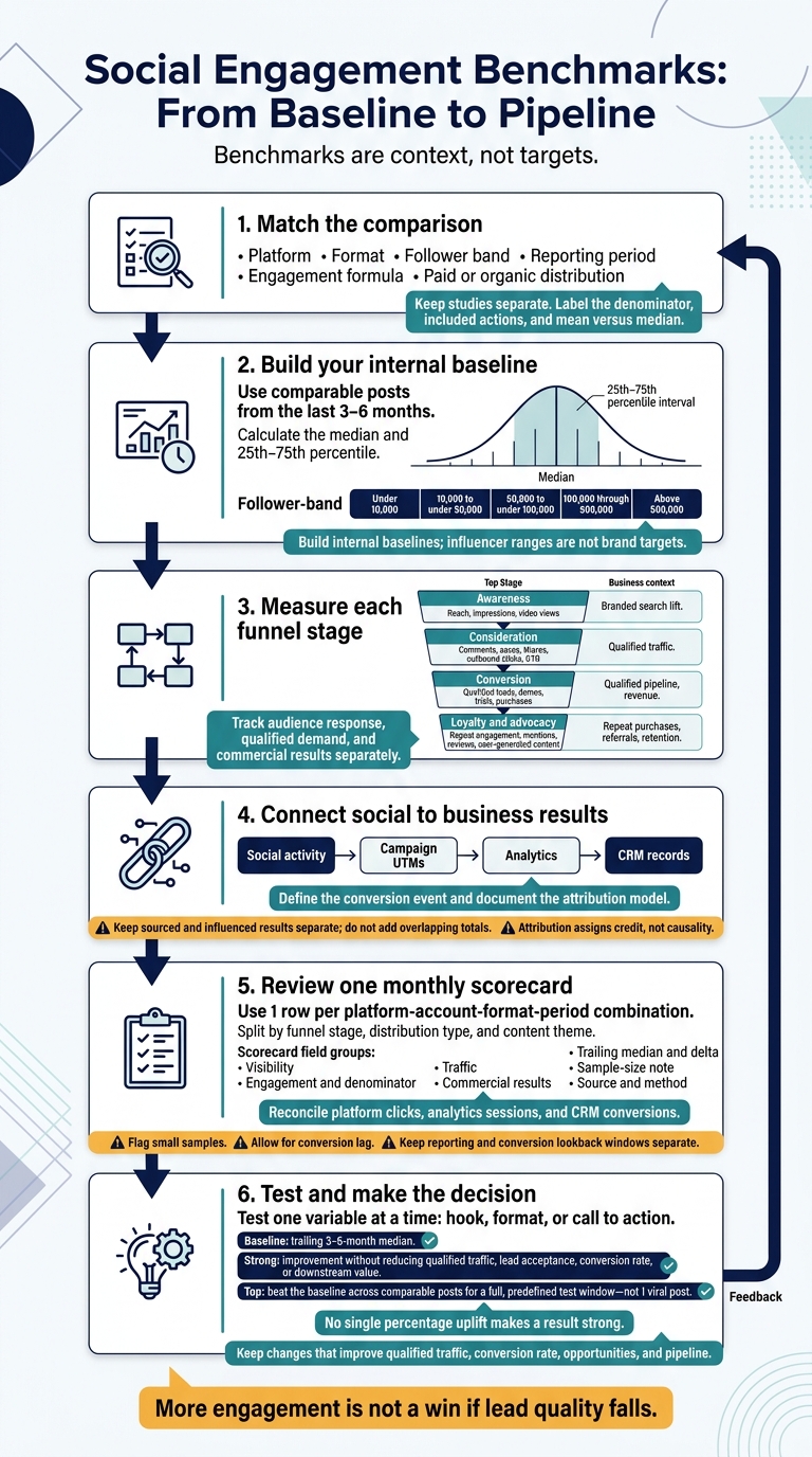 Social Engagement Benchmarks: From Baseline to Pipeline