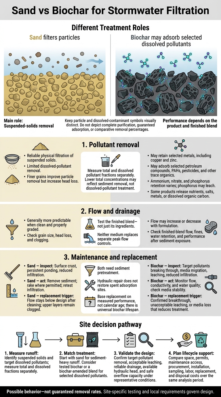 Sand vs Biochar for Stormwater Filtration