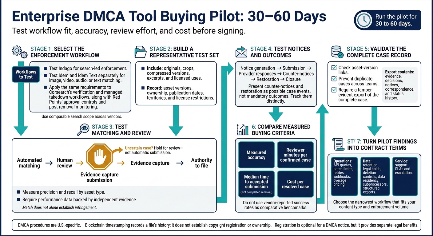 Enterprise DMCA Tool Buying Pilot: 30–60 Days