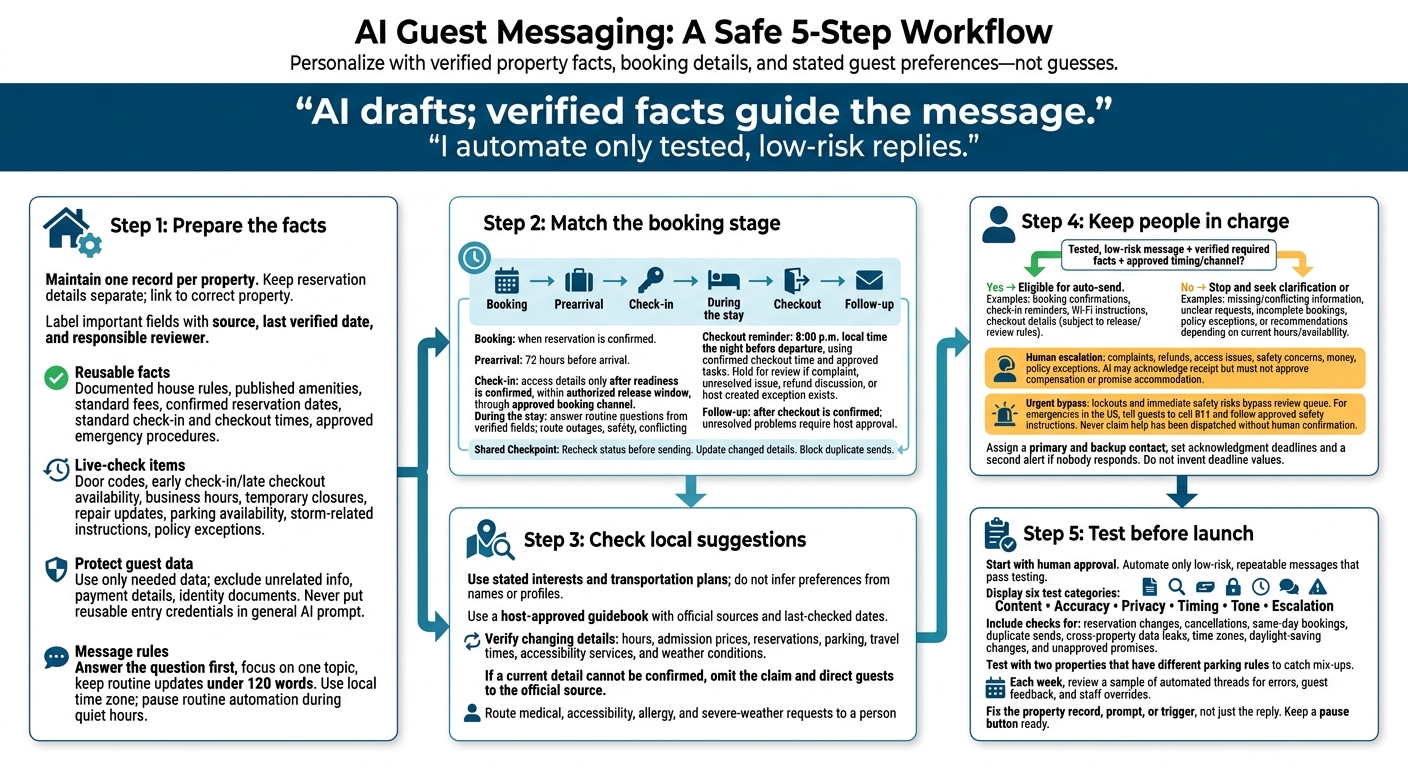AI Guest Messaging: A Safe 5-Step Workflow
