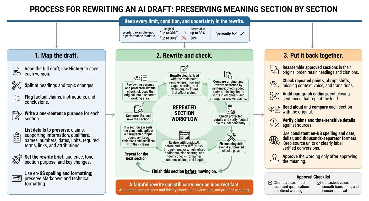 How to Rewrite AI Drafts Section by Section
