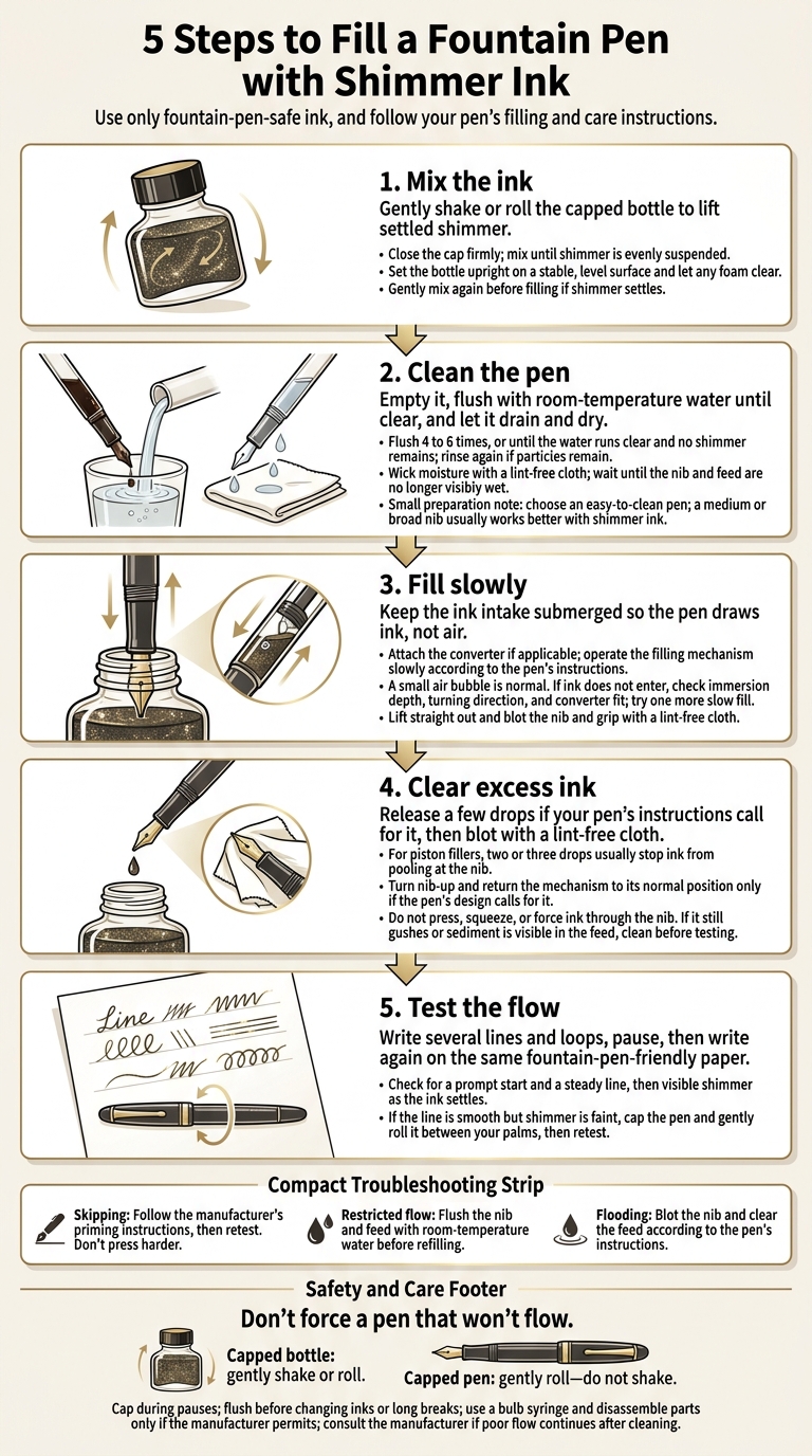 5 Steps to Fill a Fountain Pen with Shimmer Ink