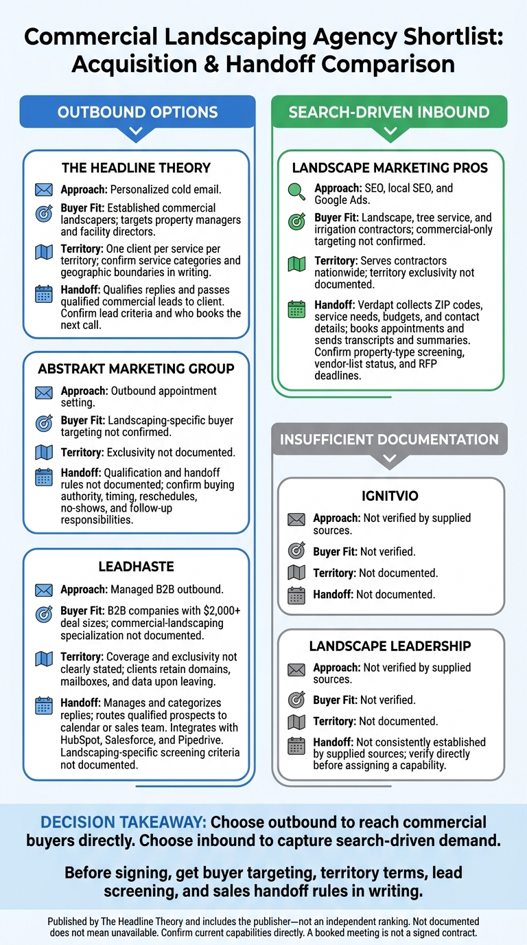Commercial Landscaping Lead Generation Agencies Compared
