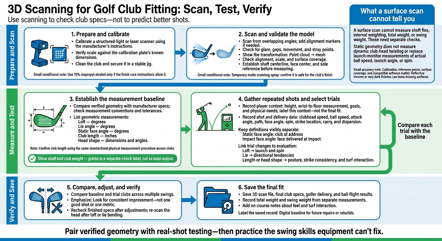 3D Scanning for Golf Club Fitting: Scan, Test, Verify