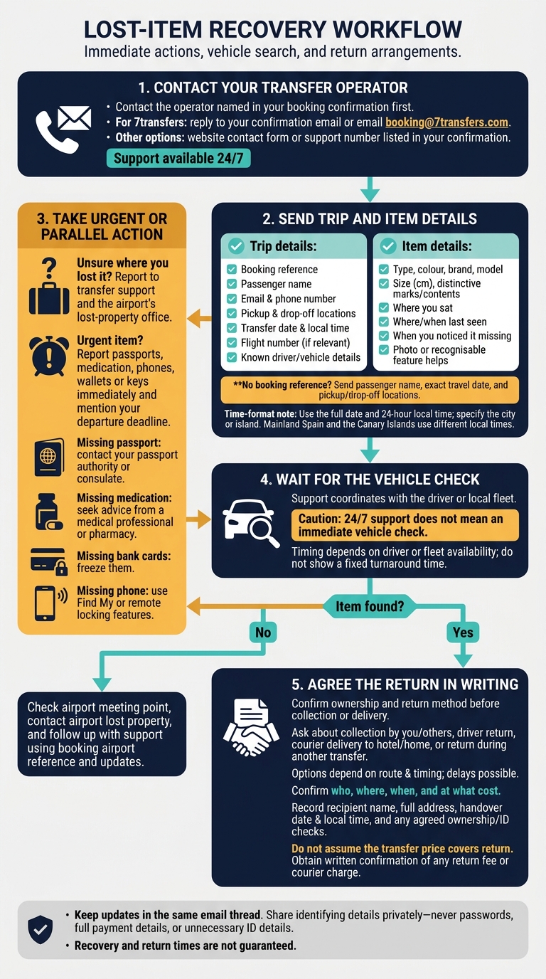 Airport Transfer Lost Item Recovery Steps