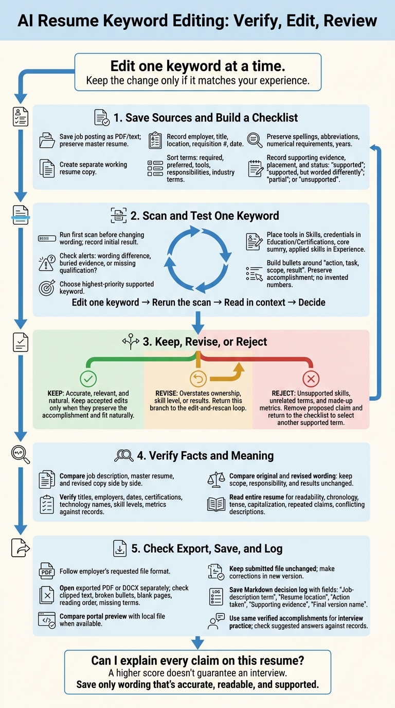AI Resume Keyword Editing: Verify, Edit, Review