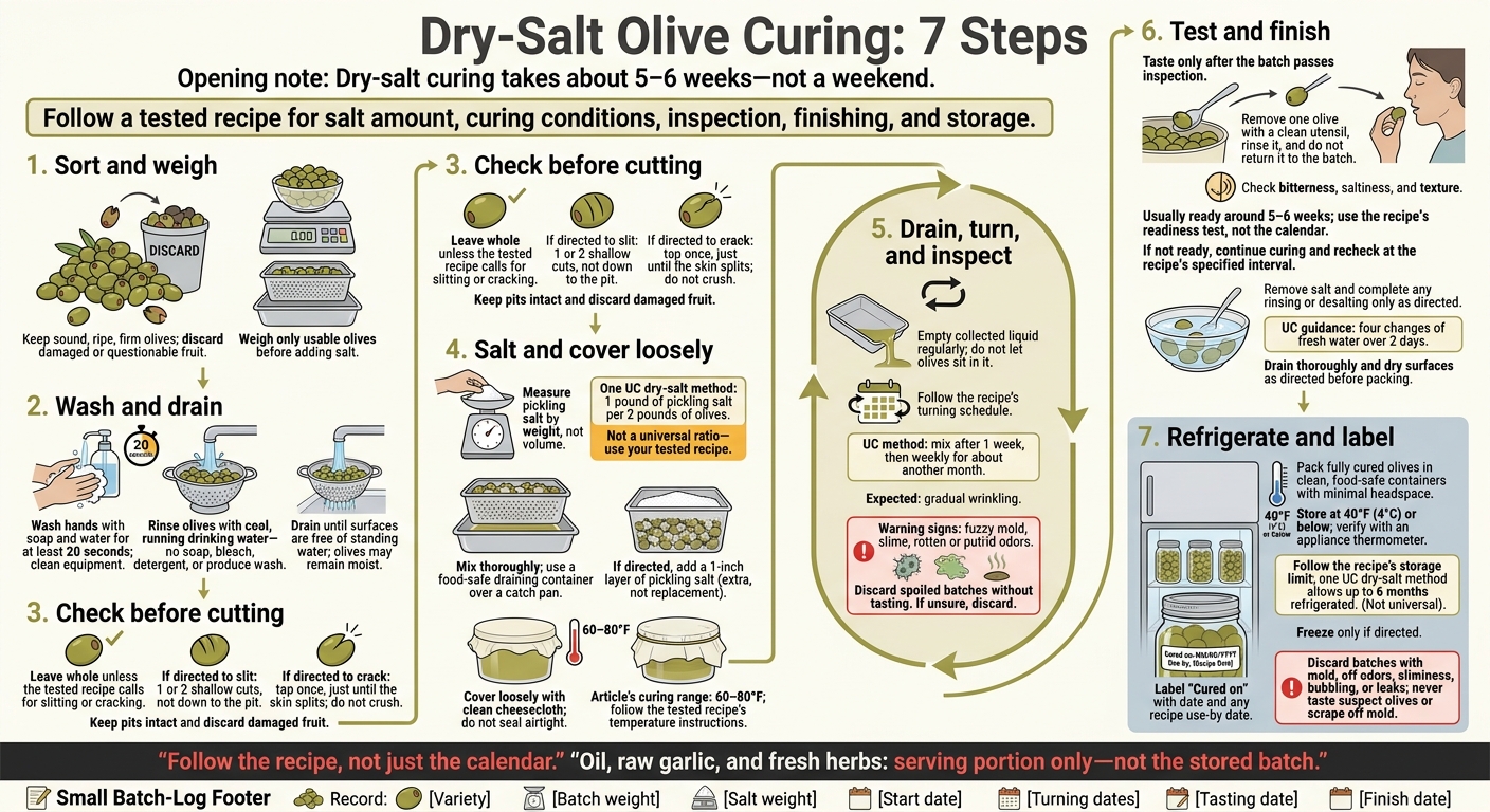 Dry-Salt Olive Curing: 7 Steps