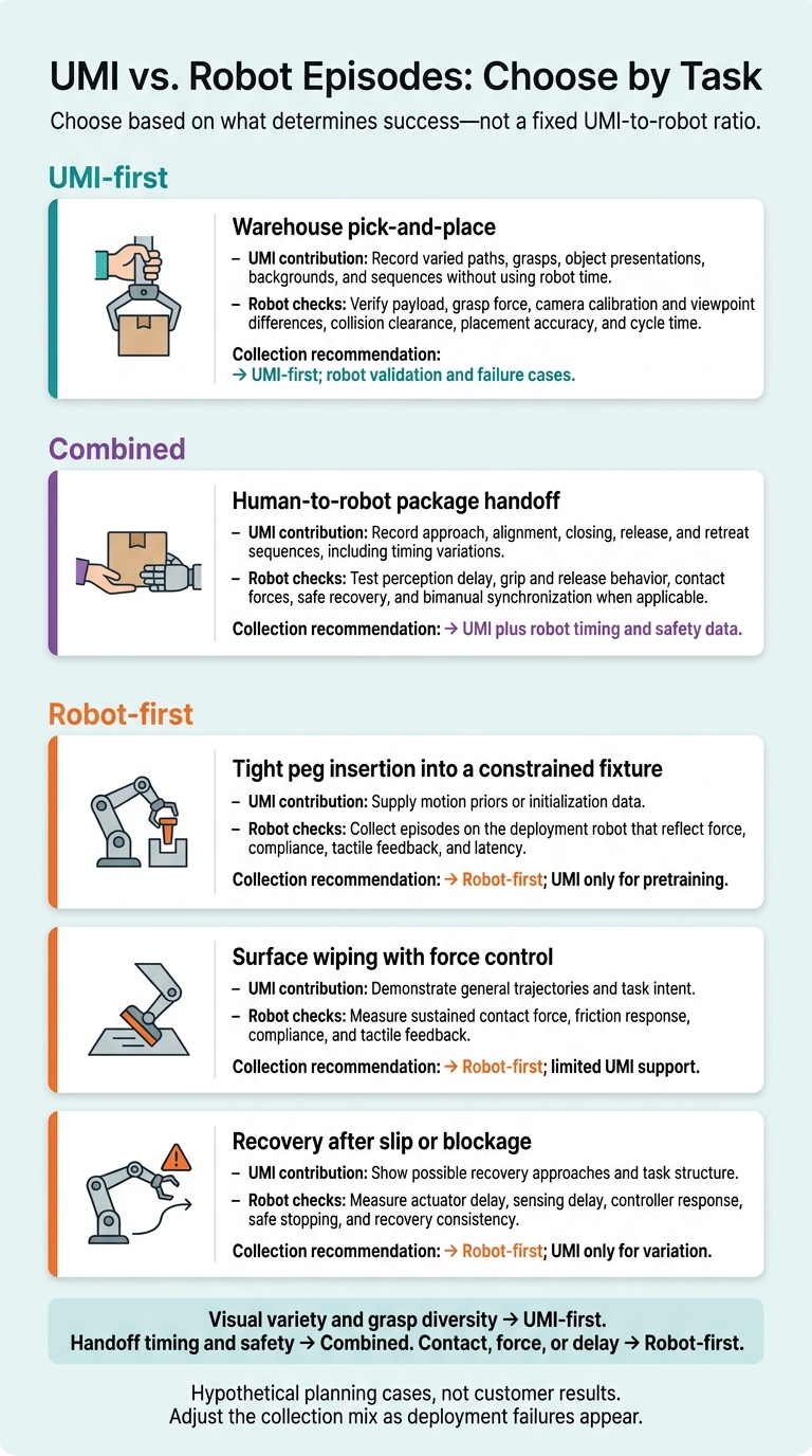 UMI vs. Robot Episodes: Choose by Task