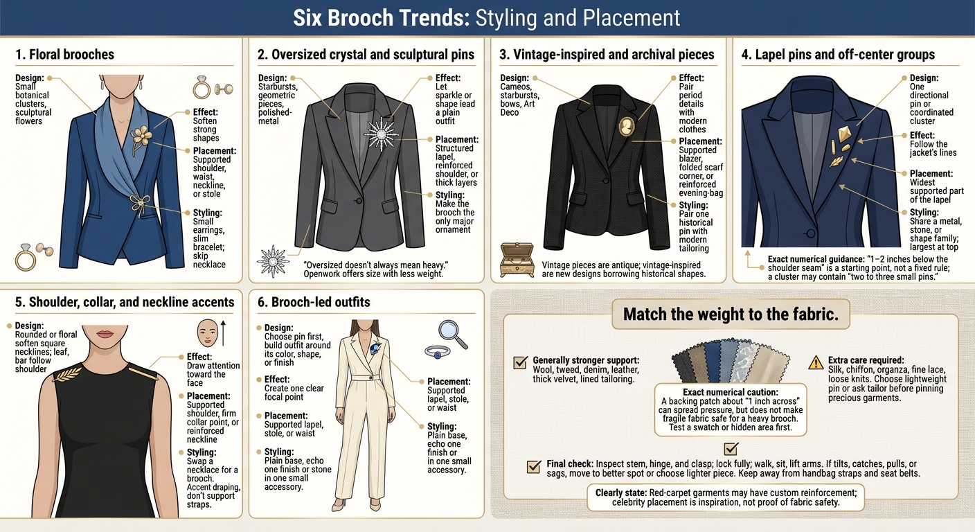 6 Red Carpet Brooch Trends: Shape, Placement & Styling