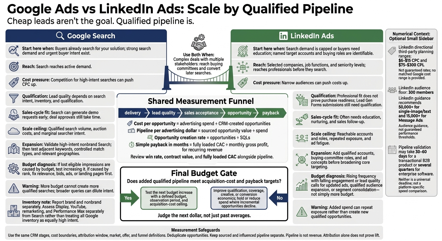 Google Ads vs LinkedIn Ads: Scale by Qualified Pipeline
