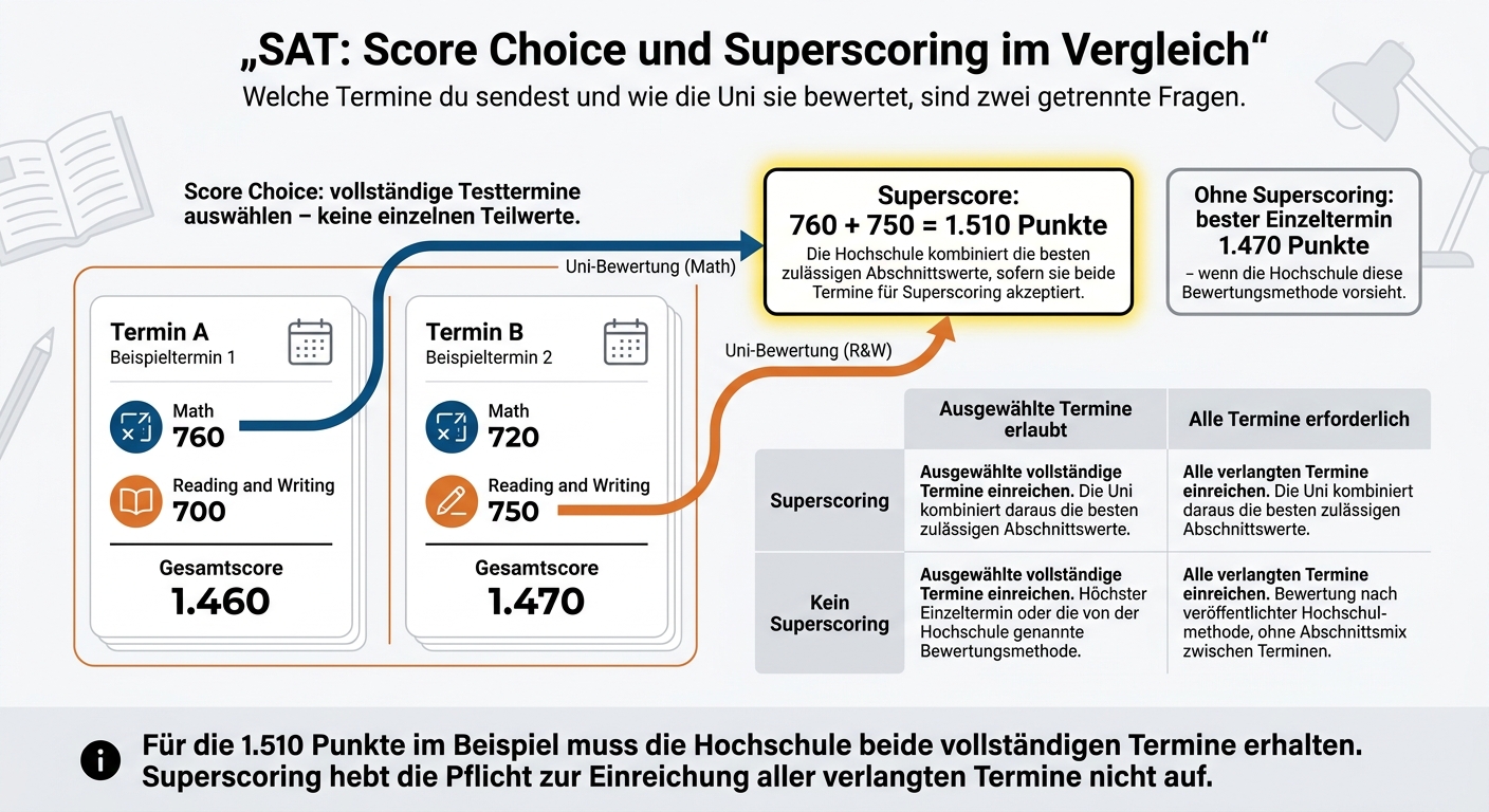 SAT: Score Choice und Superscoring im Vergleich