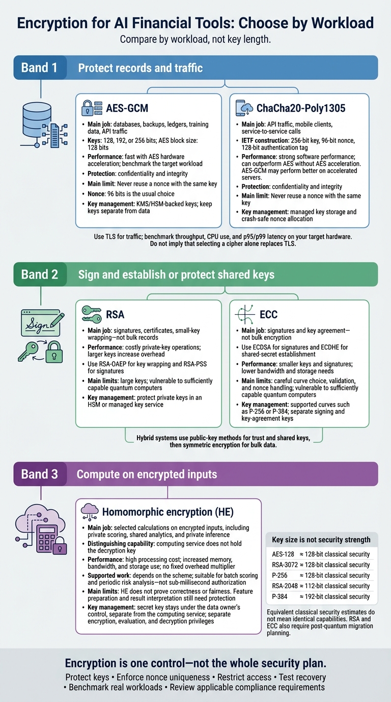 Encryption for AI Financial Tools: Choose by Workload