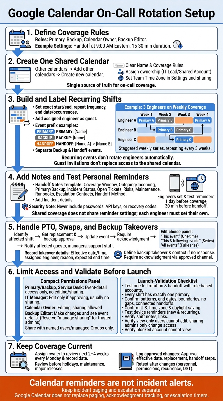 Google Calendar On-Call Rotation Setup