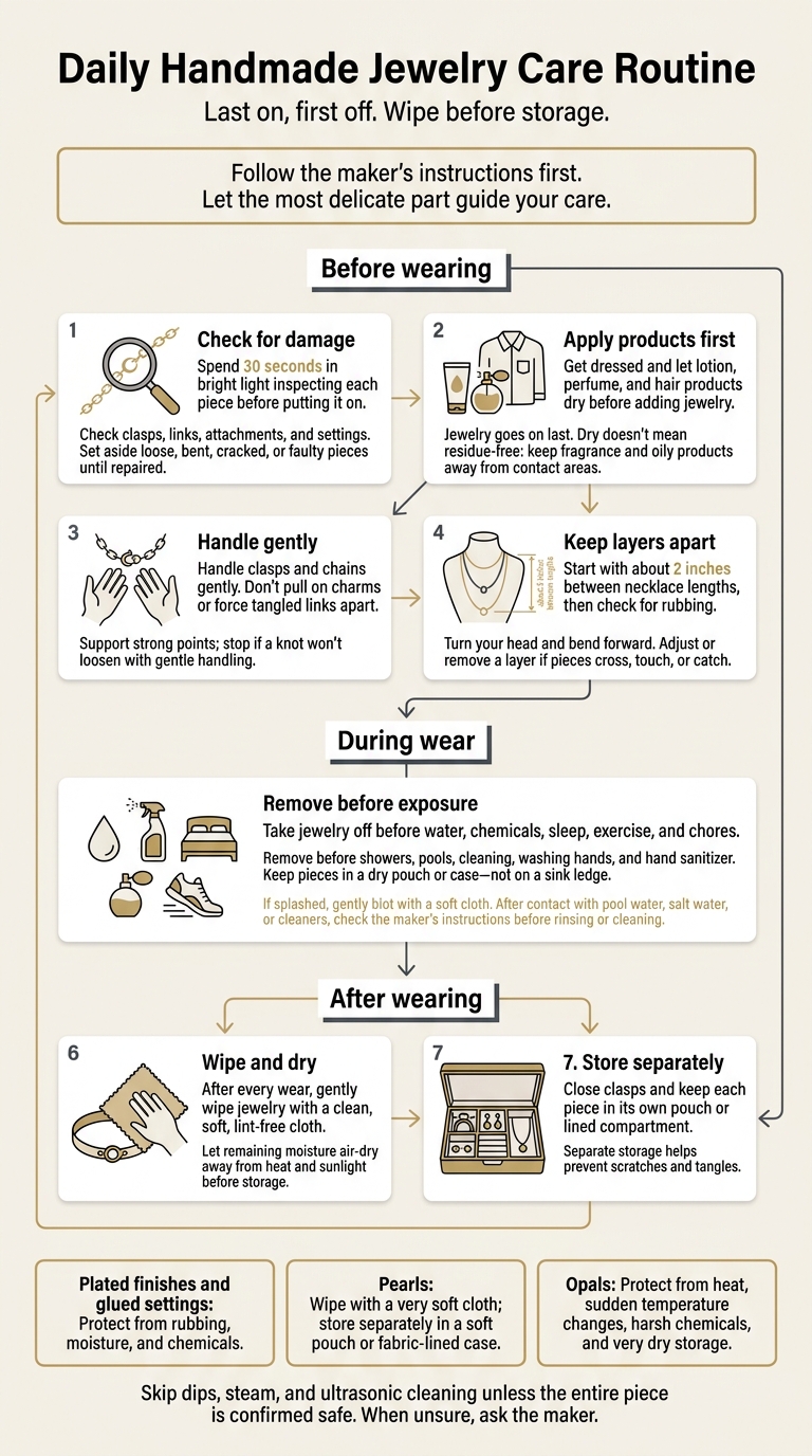 Daily Handmade Jewelry Care Routine
