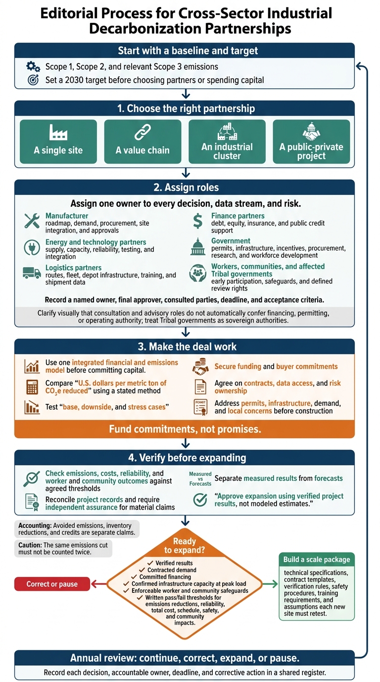 Industrial Decarbonization Partnerships: From Baseline to Scale