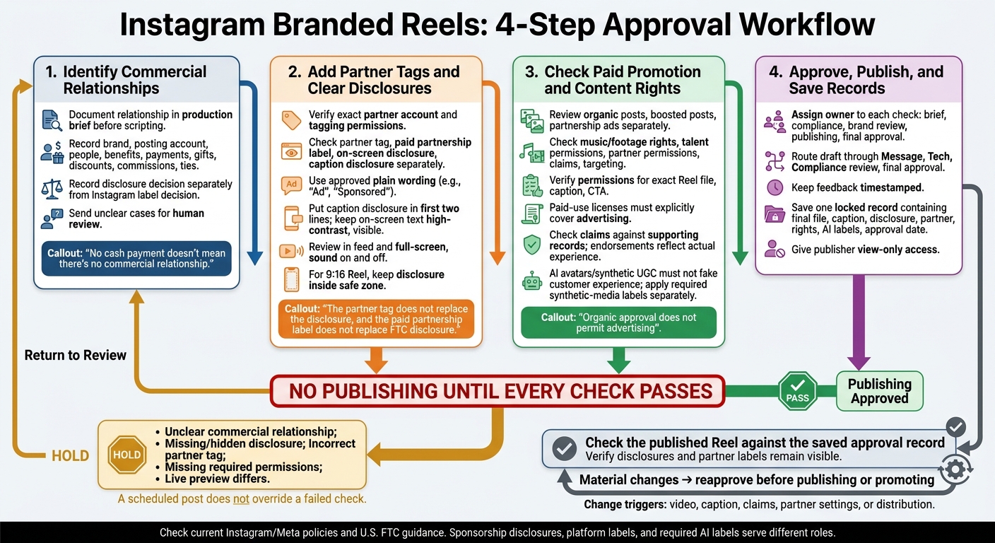 Instagram Branded Reels: 4-Step Approval Workflow