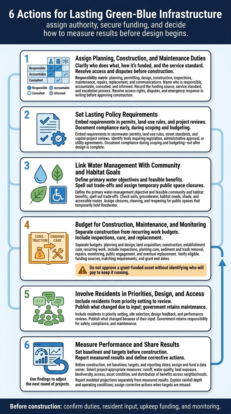 6 Actions for Lasting Green-Blue Infrastructure