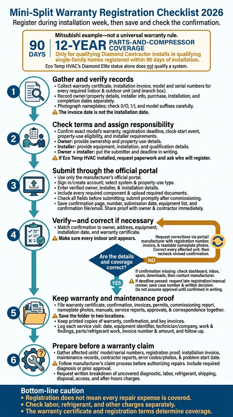 Mini-Split Warranty Registration Checklist 2026