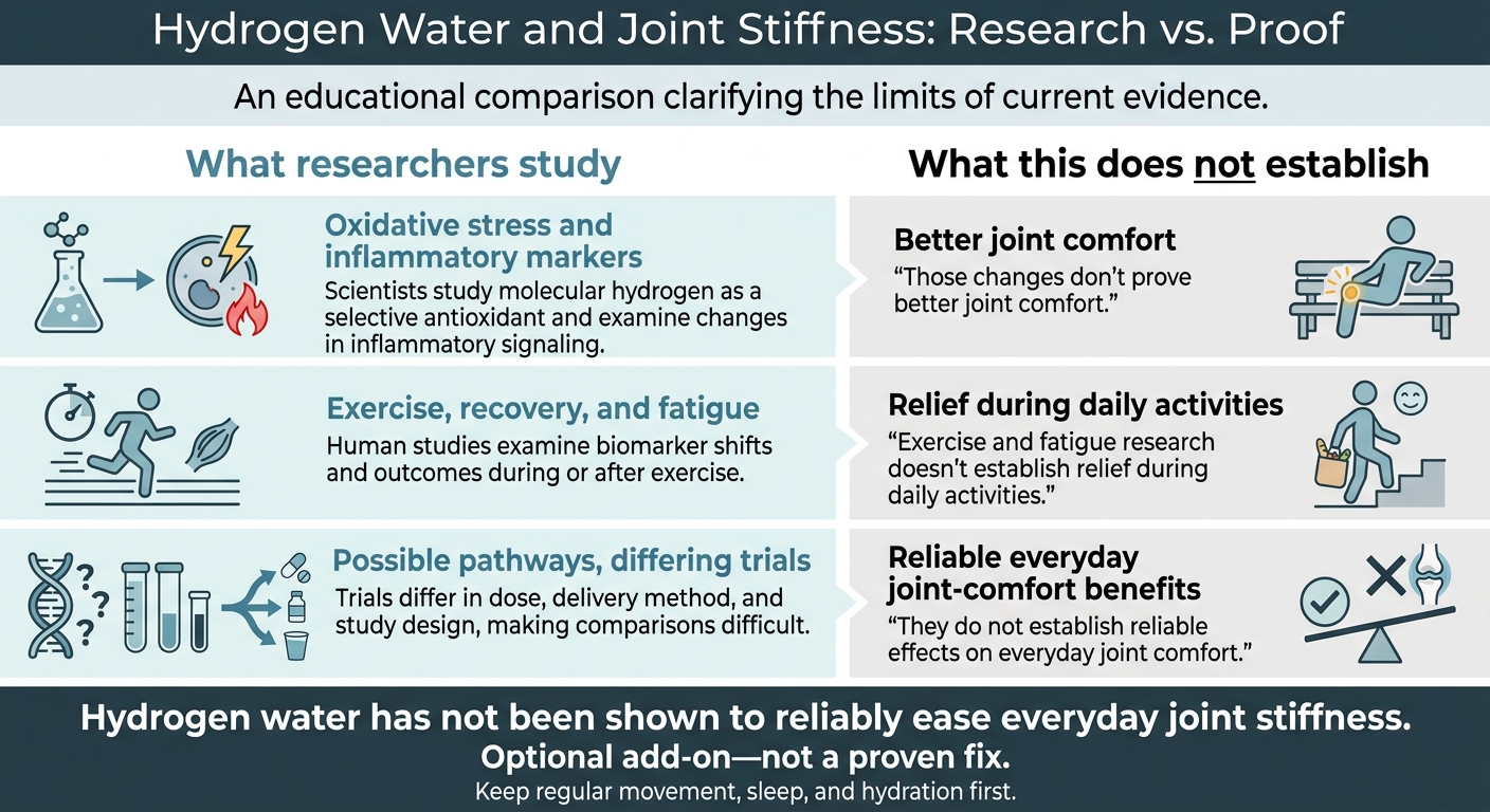 Hydrogen Water and Joint Stiffness: Research vs. Proof